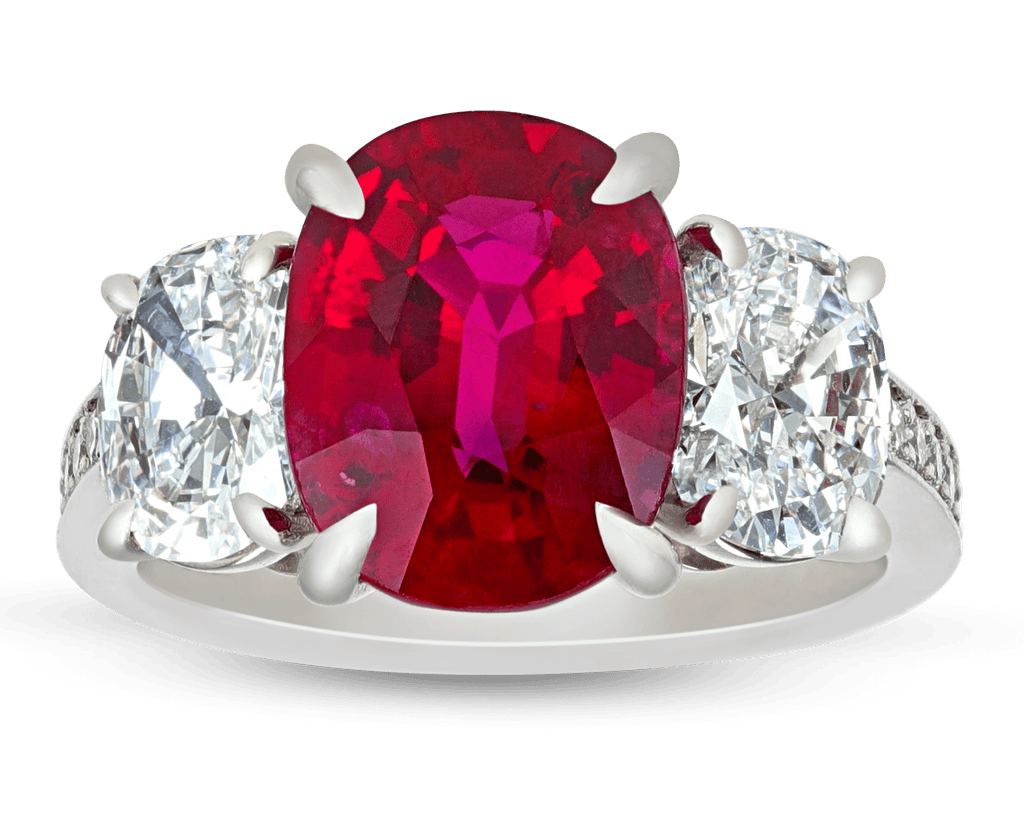 Mozambique Ruby and Diamond Ring, 5.03 Carats