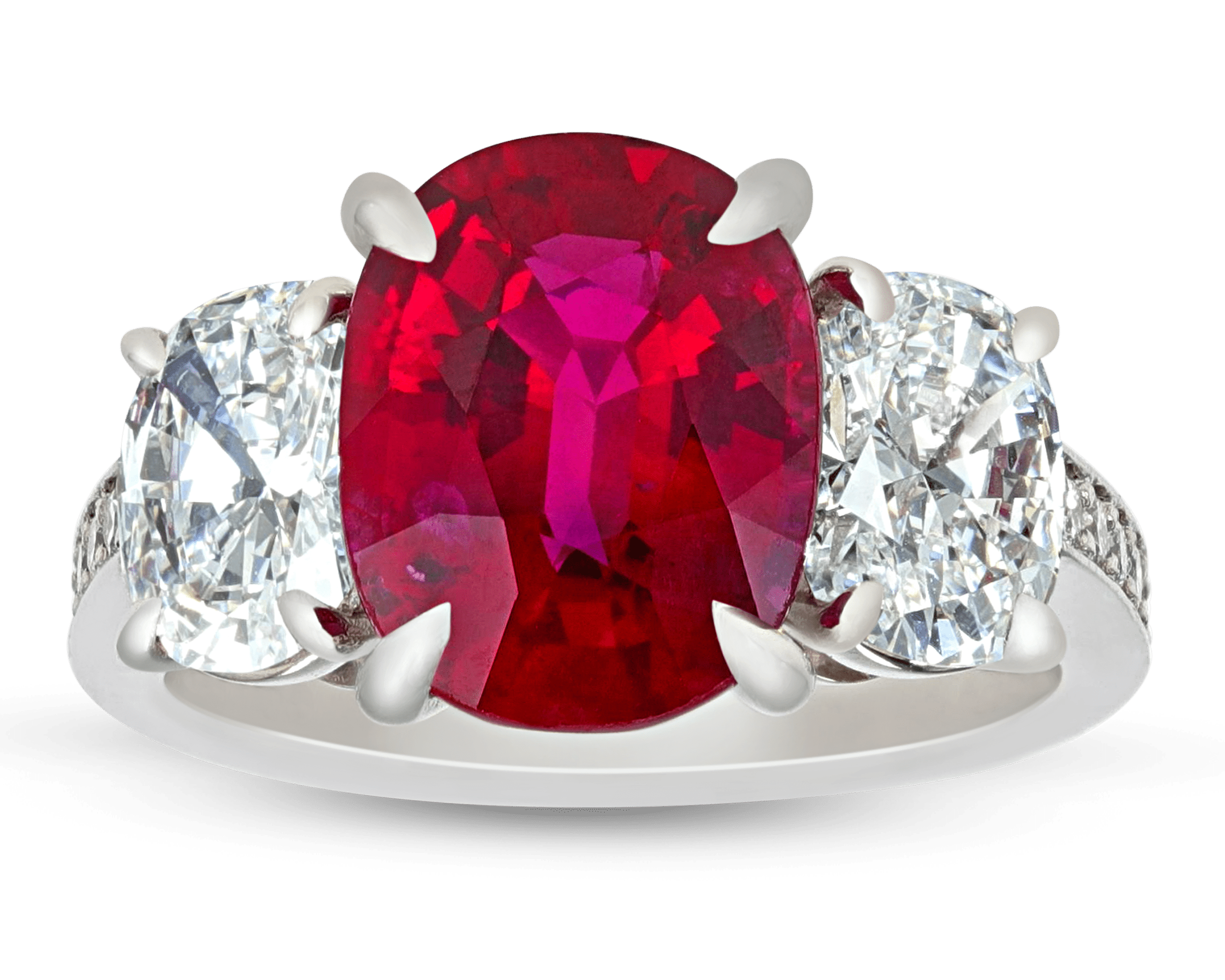 Mozambique Ruby and Diamond Ring, 5.03 Carats