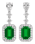 Emerald-Cut Emerald Earrings, 3.75 Carats