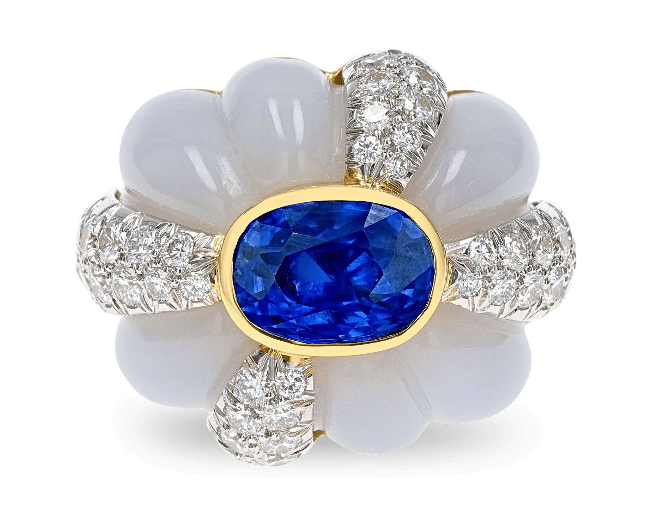 David Webb Sapphire and Diamond Ring