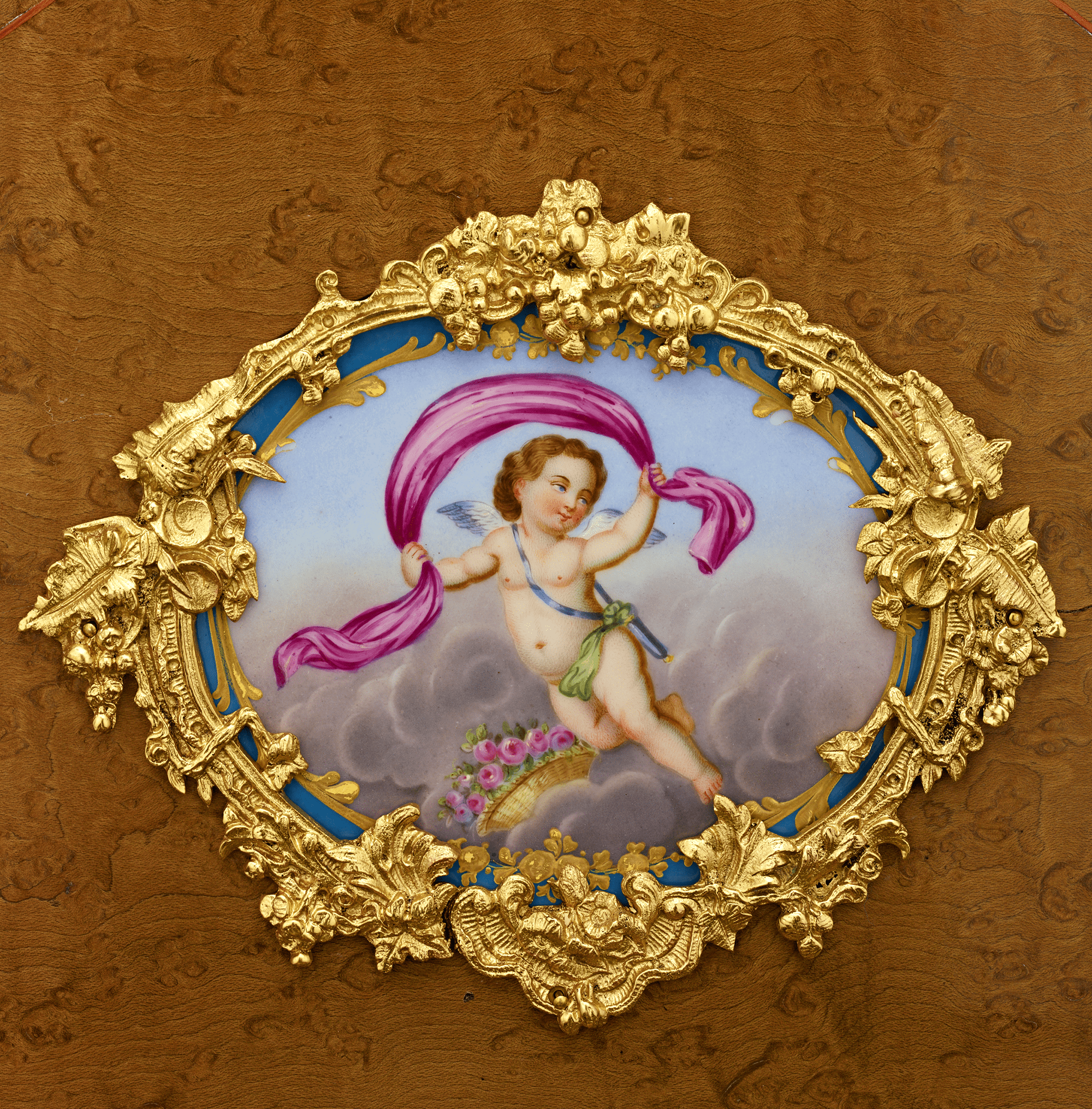 Baccarat Cave à Liqueur with Sèvres Porcelain