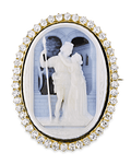 Diamond Cameo Pendant, 4.50 Carats