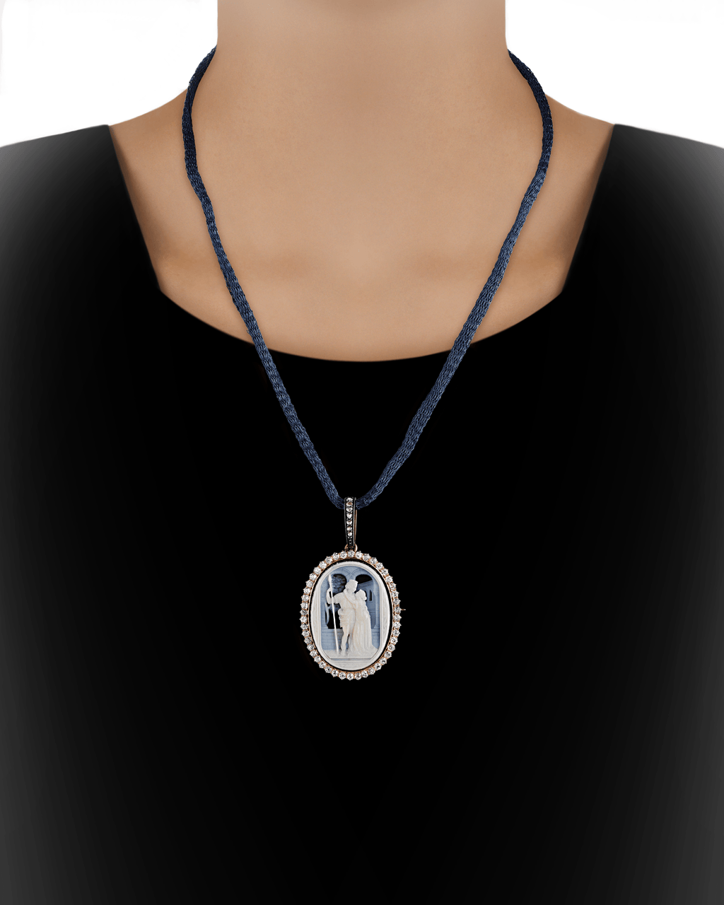 Diamond Cameo Pendant, 4.50 Carats