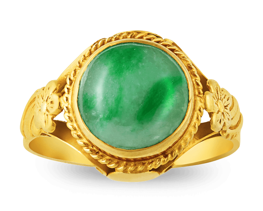 Retro Jade Ring, 3.75 Carats