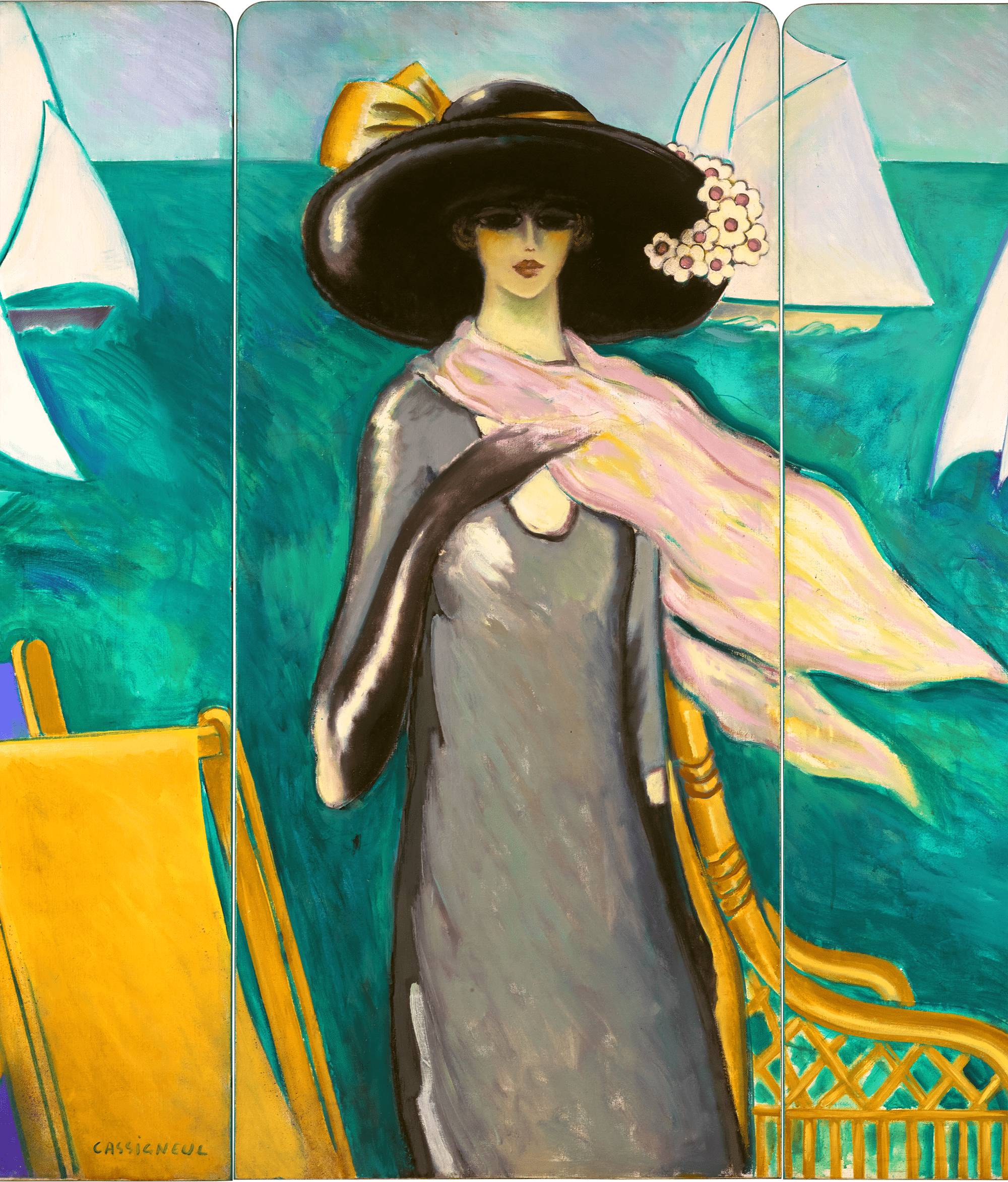 La terrasse devant la mer by Jean Pierre Cassigneul