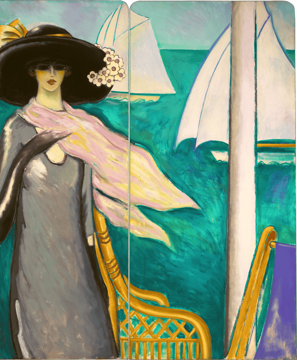 La terrasse devant la mer by Jean Pierre Cassigneul