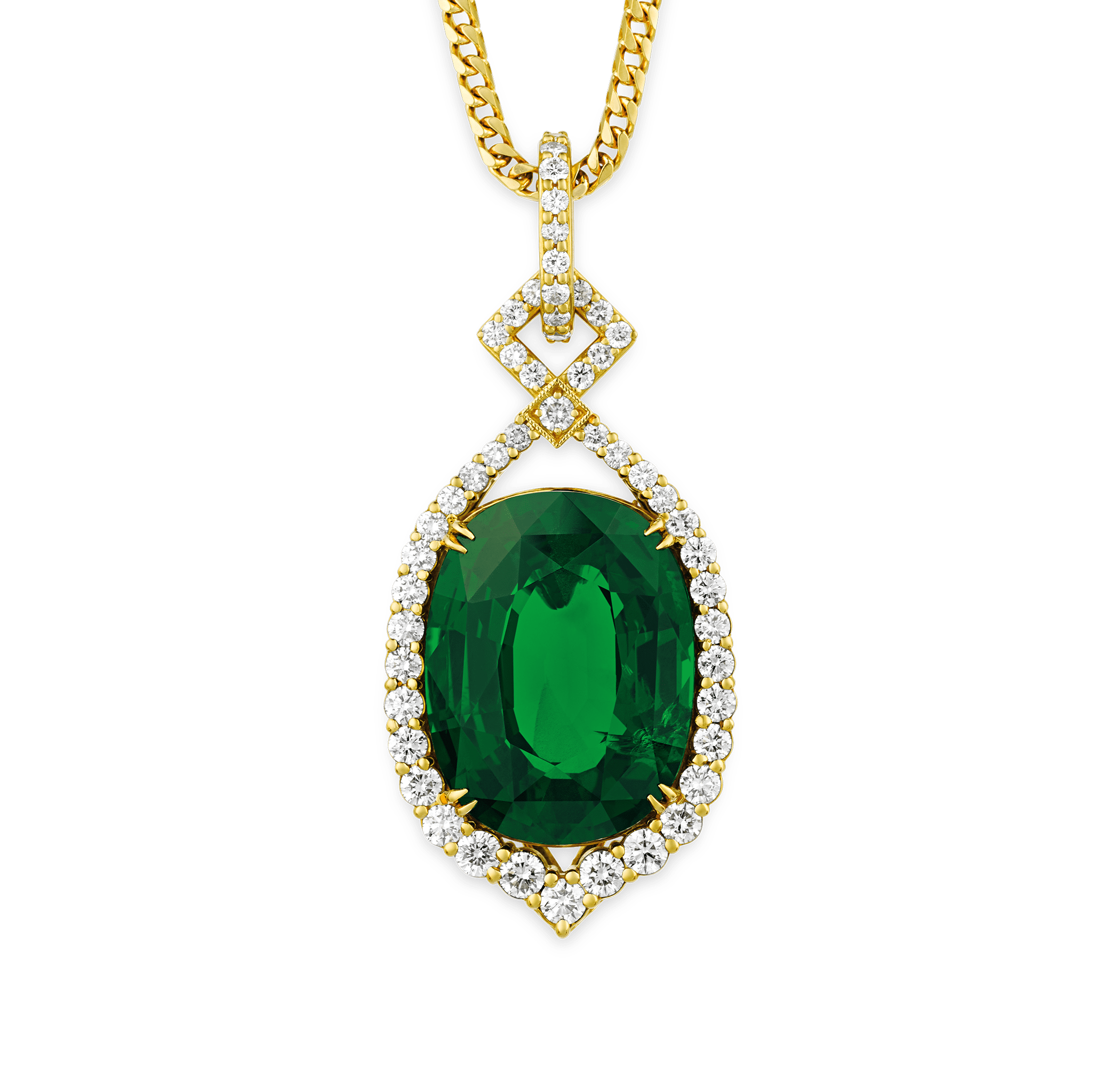 Tsavorite Garnet Pendant, 39.20 Carats