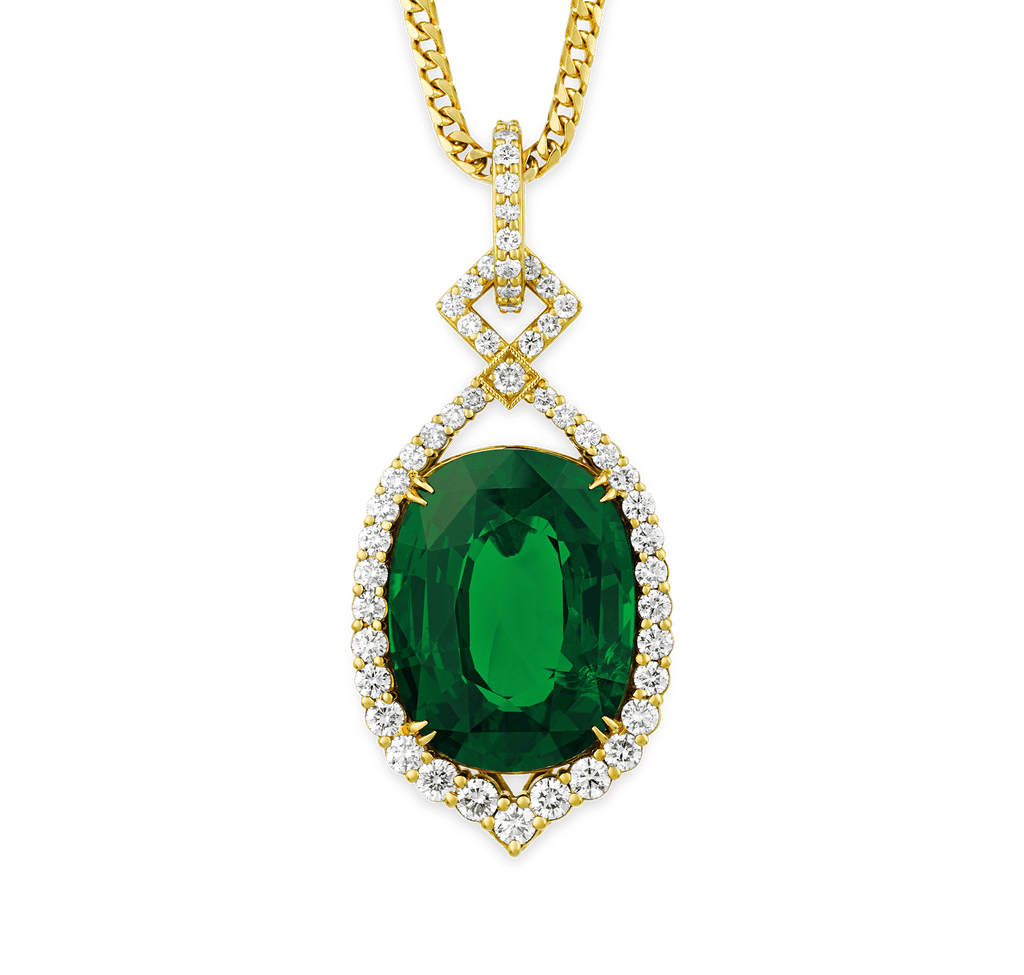 Tsavorite Garnet Pendant, 39.20 Carats