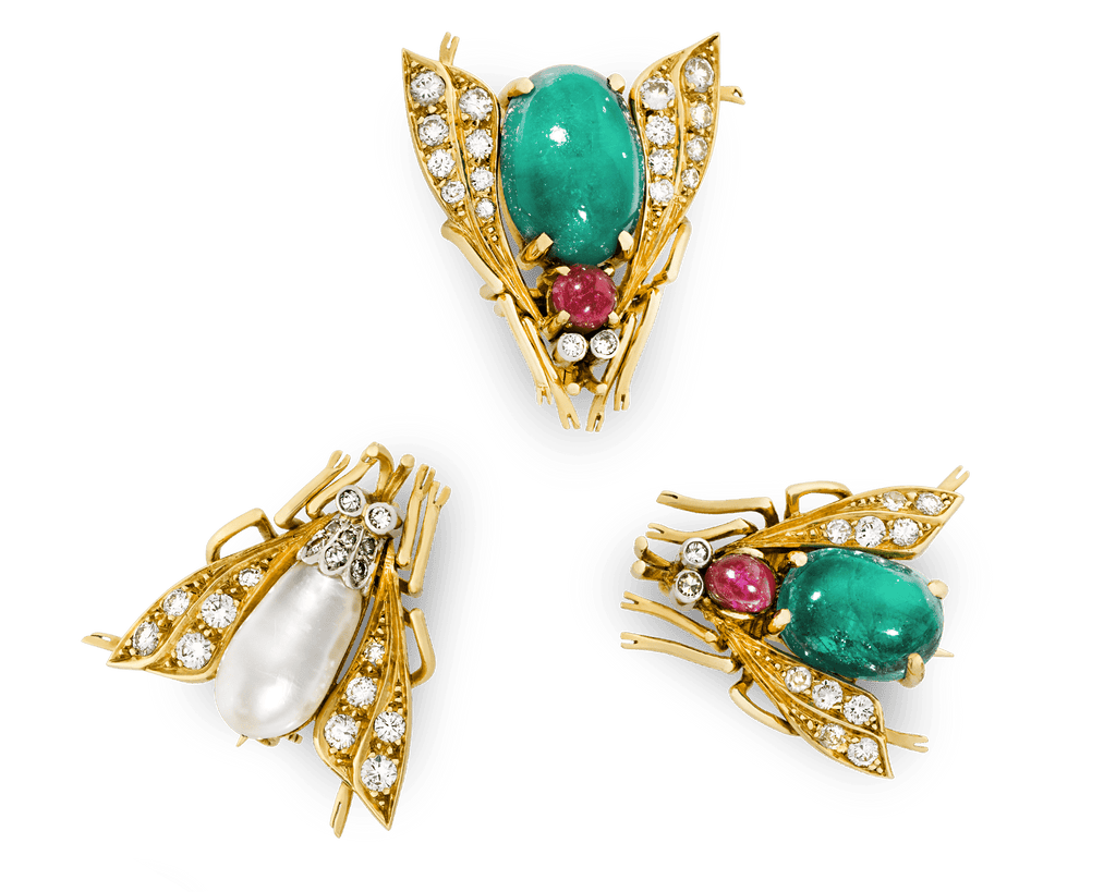 Van Cleef & Arpels Emerald Bee Pins