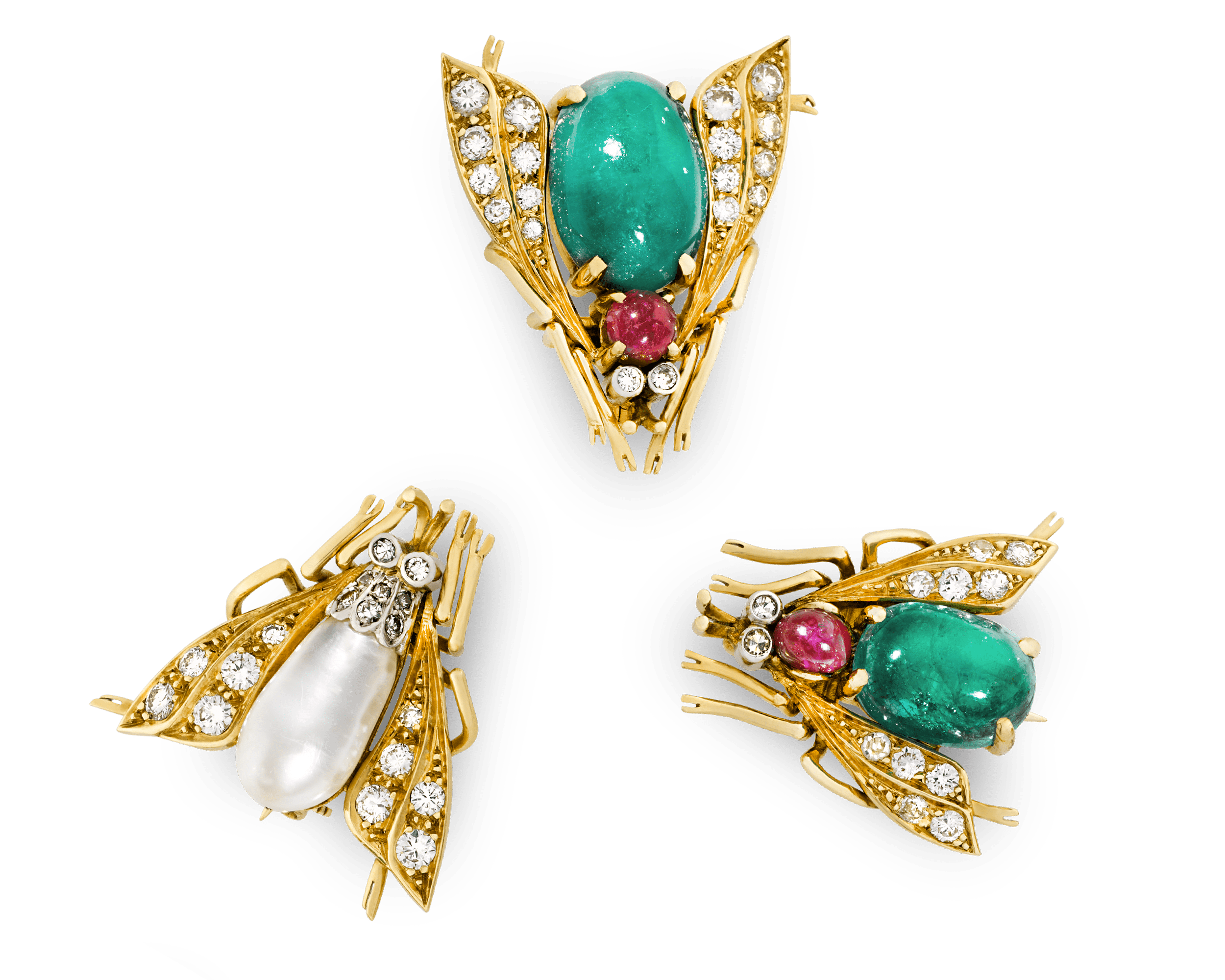 Van Cleef & Arpels Emerald Bee Pins