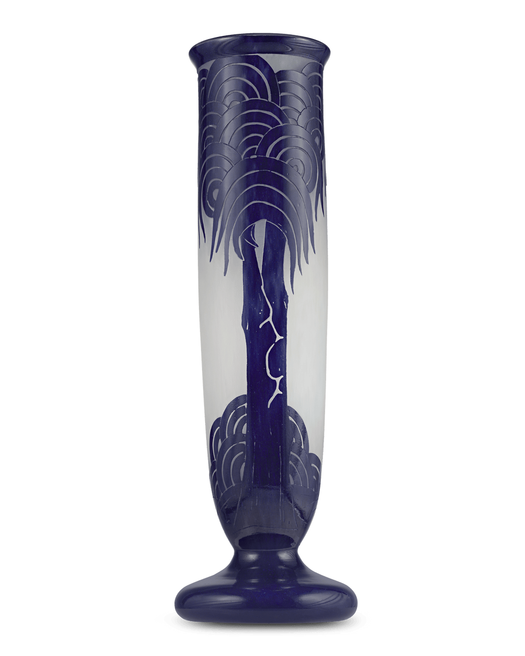 Le Verre Francais Palmiers Bleus Vase