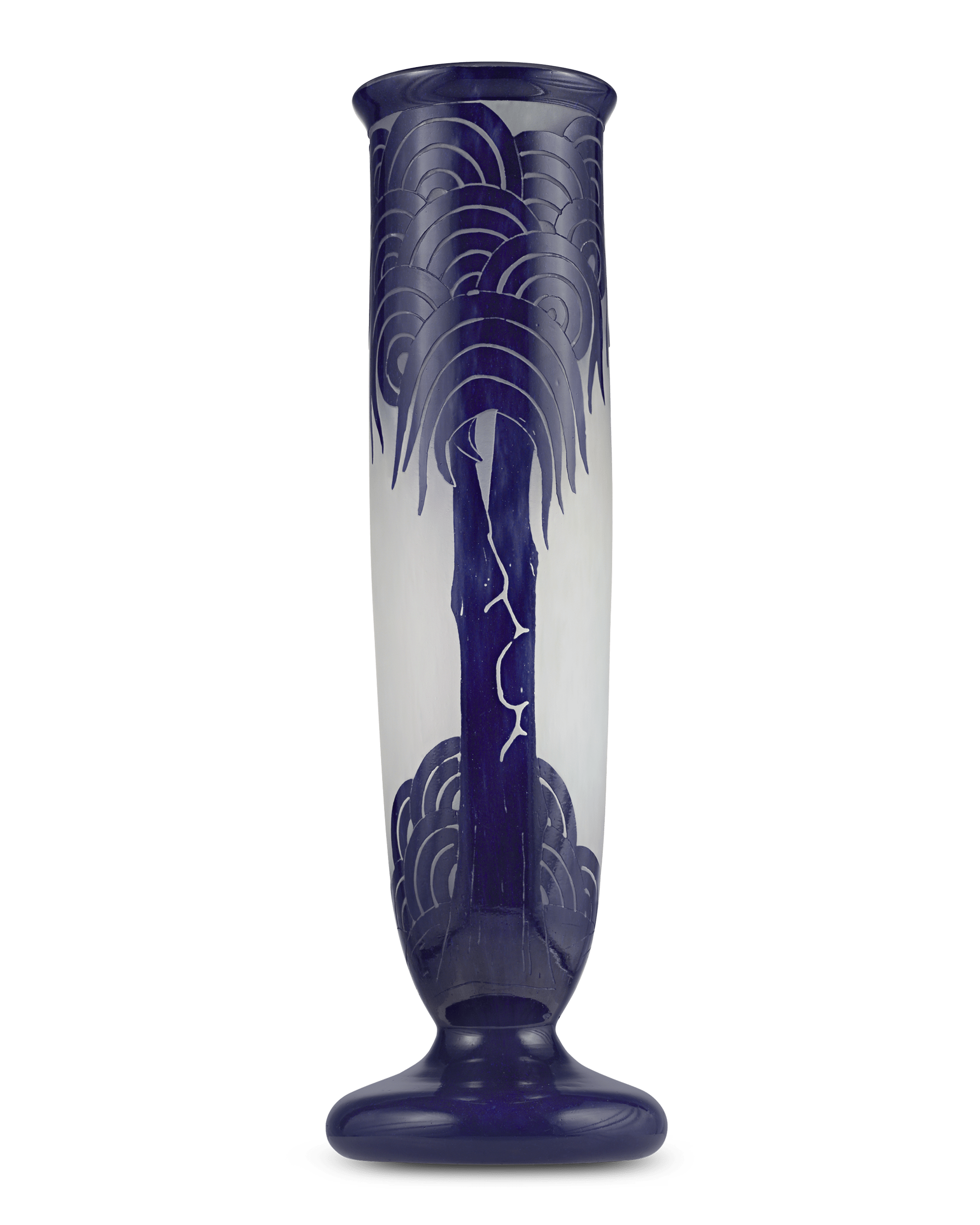 Le Verre Francais Palmiers Bleus Vase