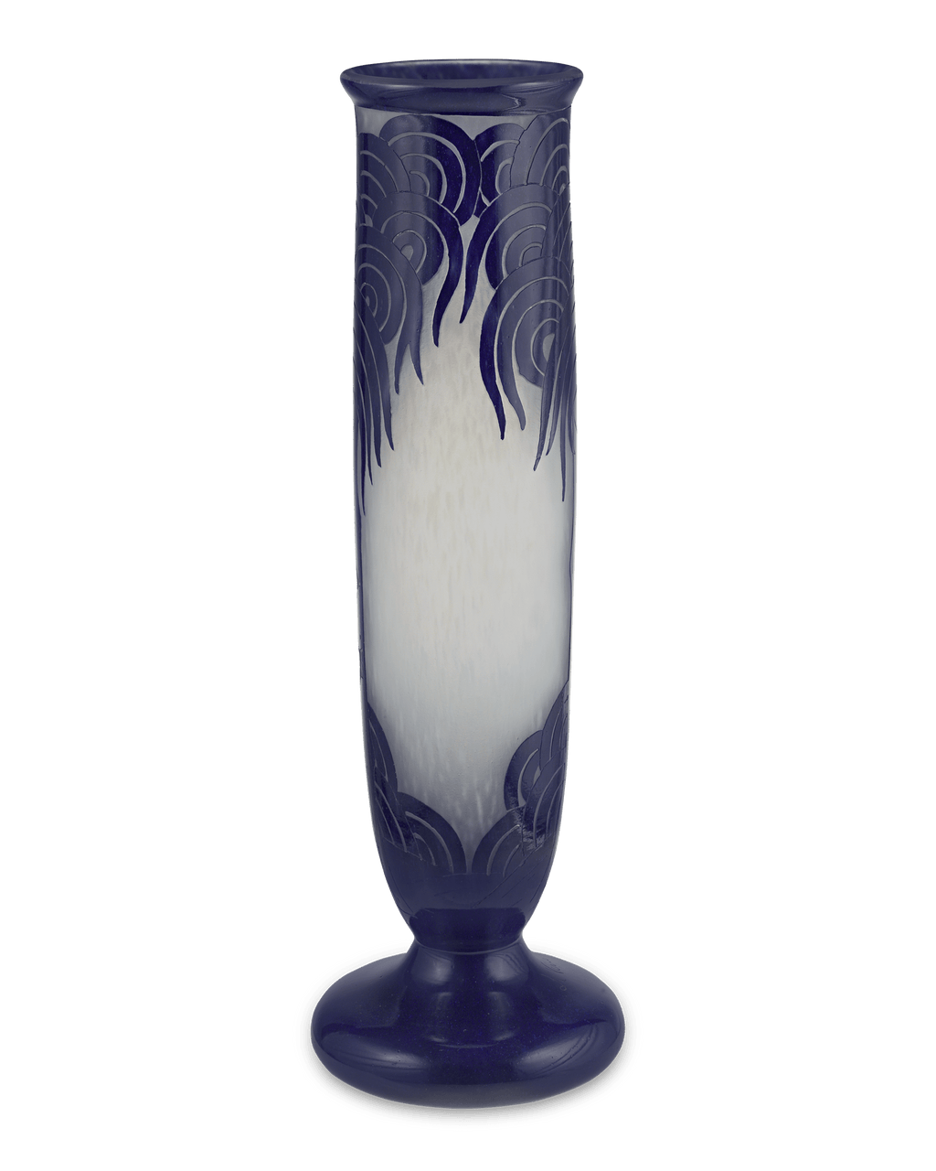 Le Verre Francais Palmiers Bleus Vase