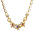 Diamond and Pearl Floral Necklace
