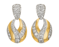 Gold and Diamond Swirl Earrings
