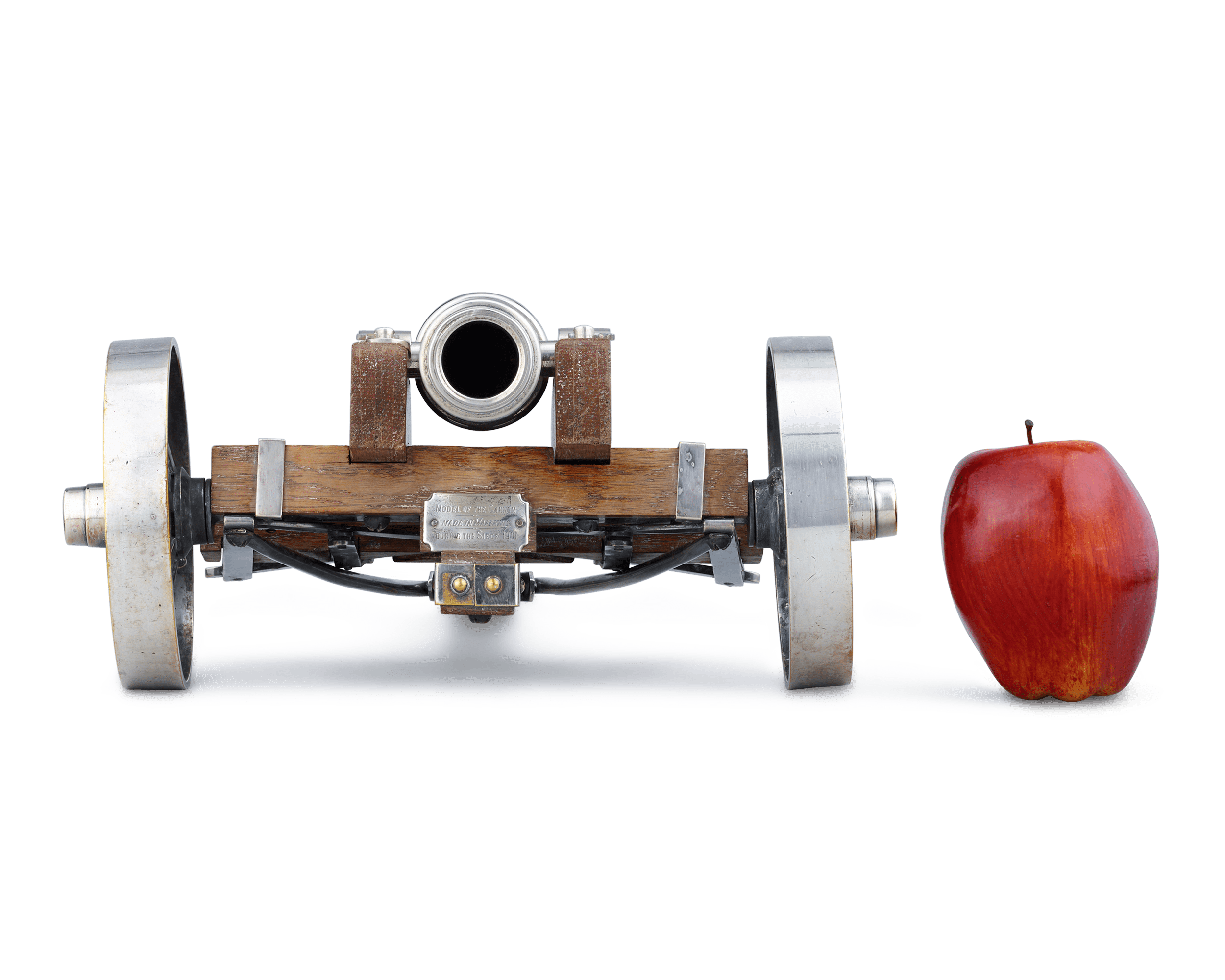 Silverplate Cannon with Wheels