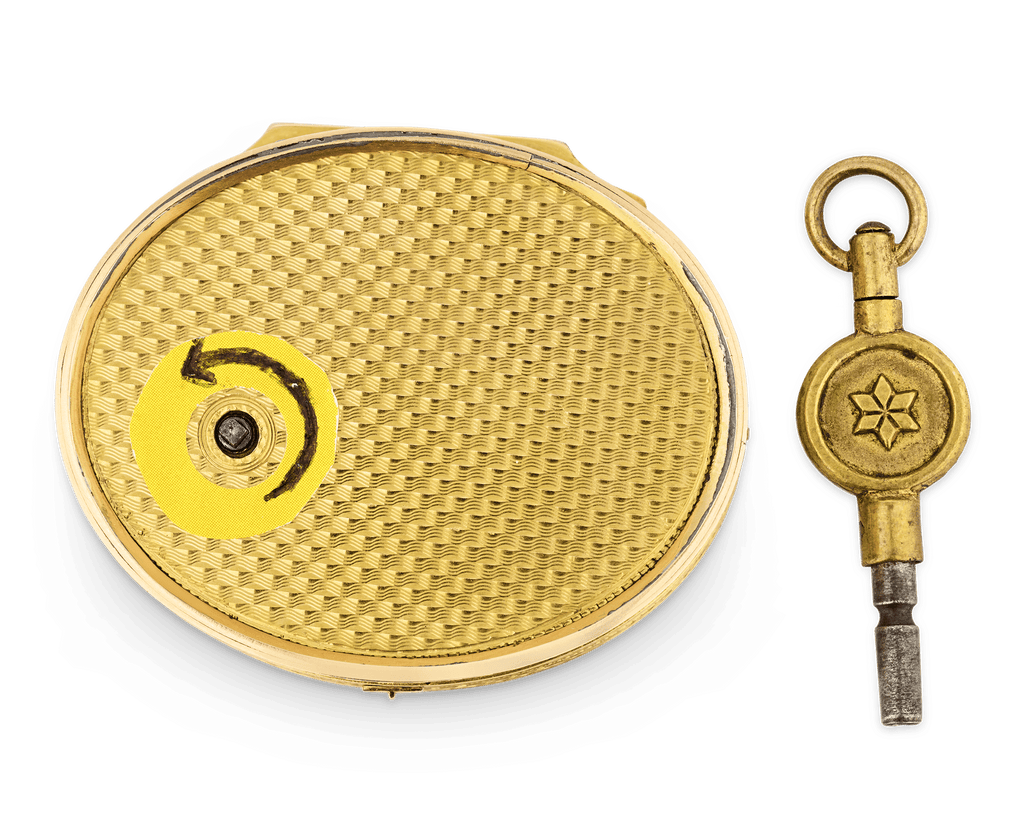 Swiss Enamel and Gold Musical Snuff Box