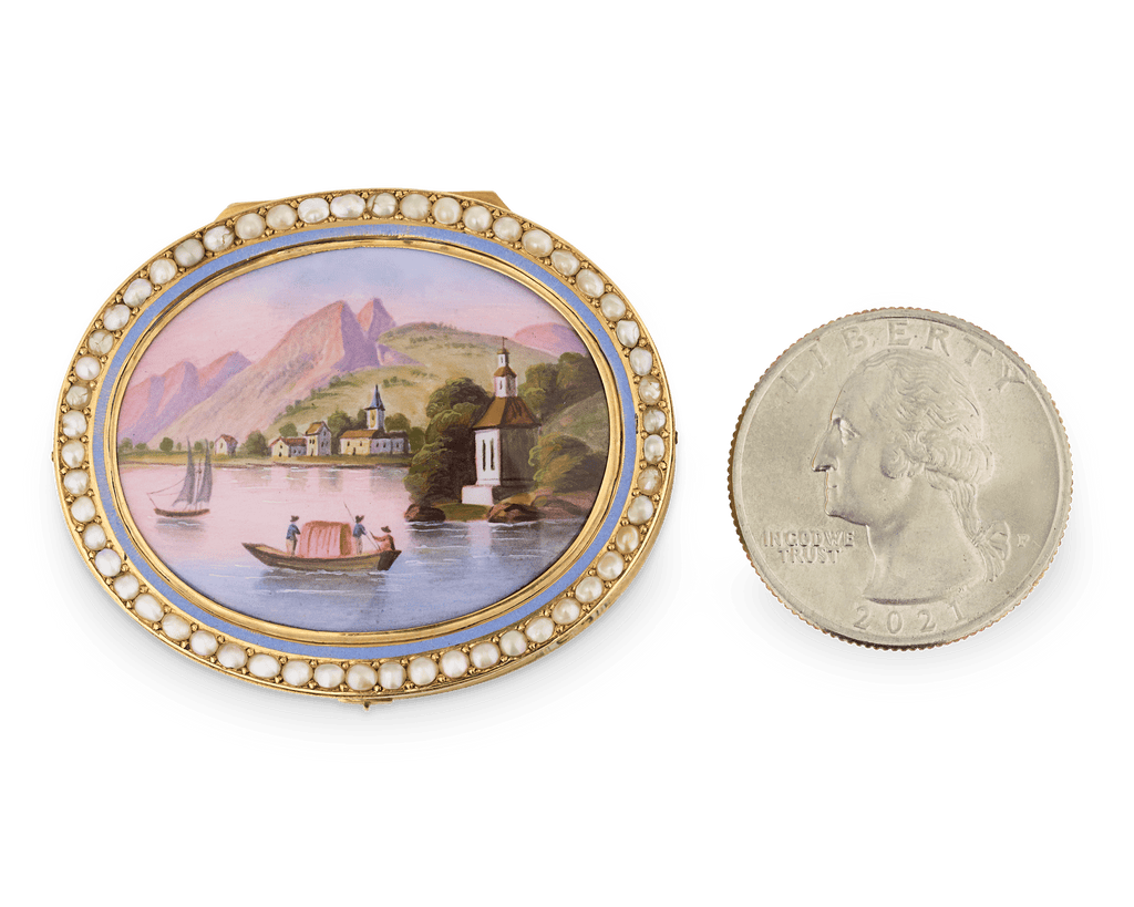 Swiss Enamel and Gold Musical Snuff Box