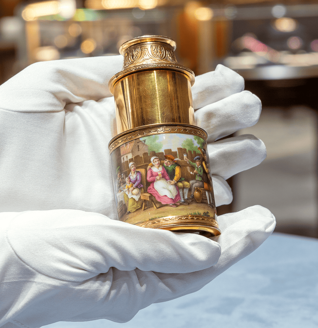 Swiss Gold and Enamel Telescope