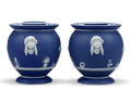 Wedgwood Dark Blue Jasper Fumigators