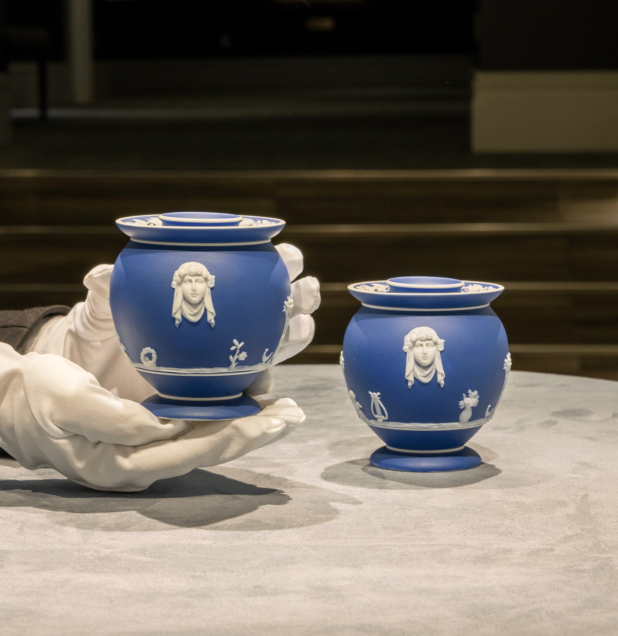 Wedgwood Dark Blue Jasper Fumigators