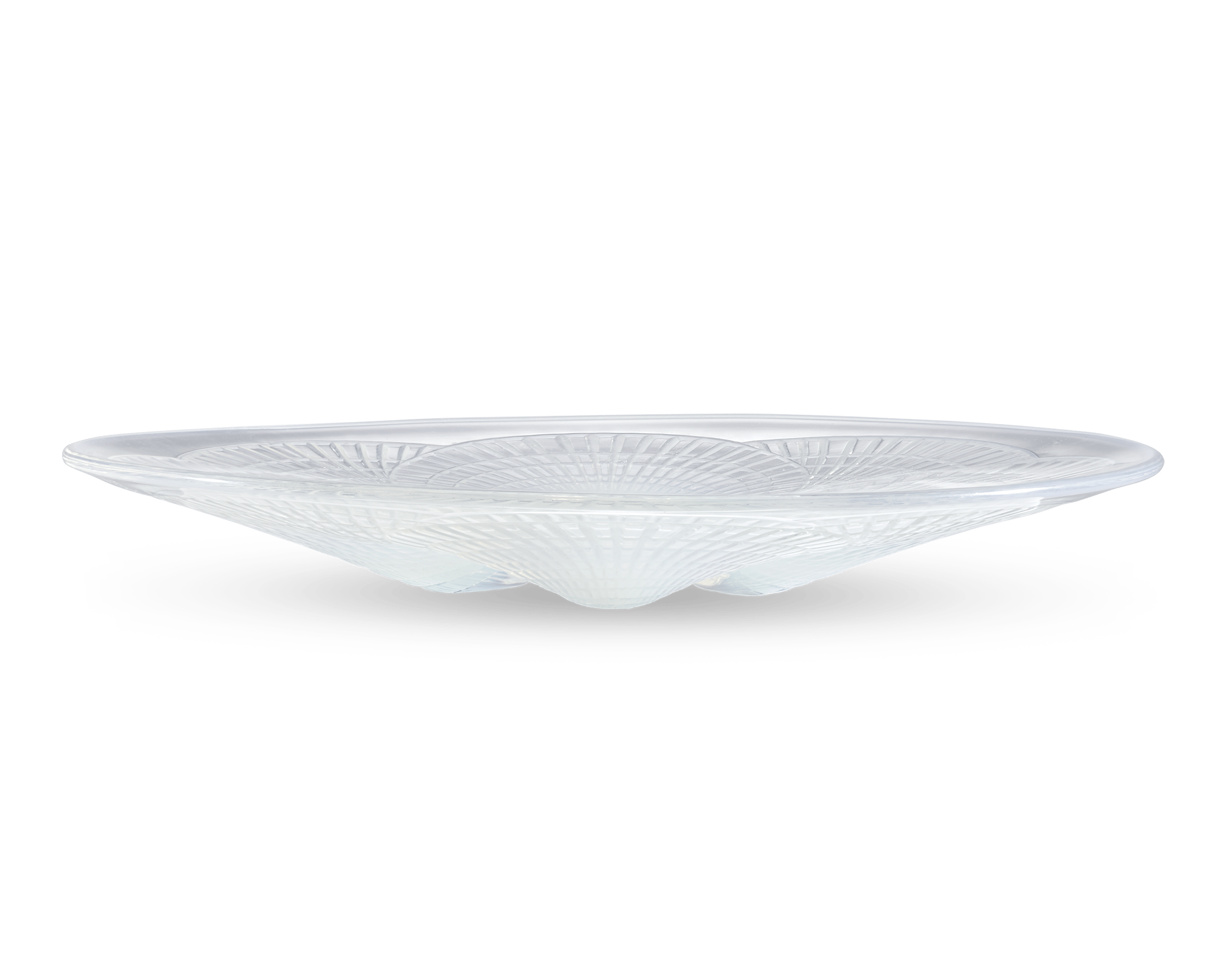 René Lalique Opalescent Glass Dish with Large Coquilles Pattern