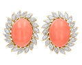 Coral and Diamond Earrings