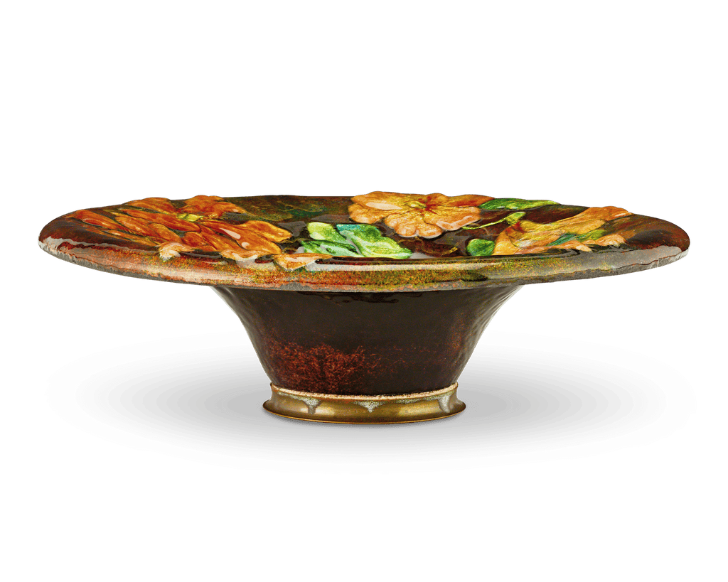 Camille Fauré Enamel Floral Dish
