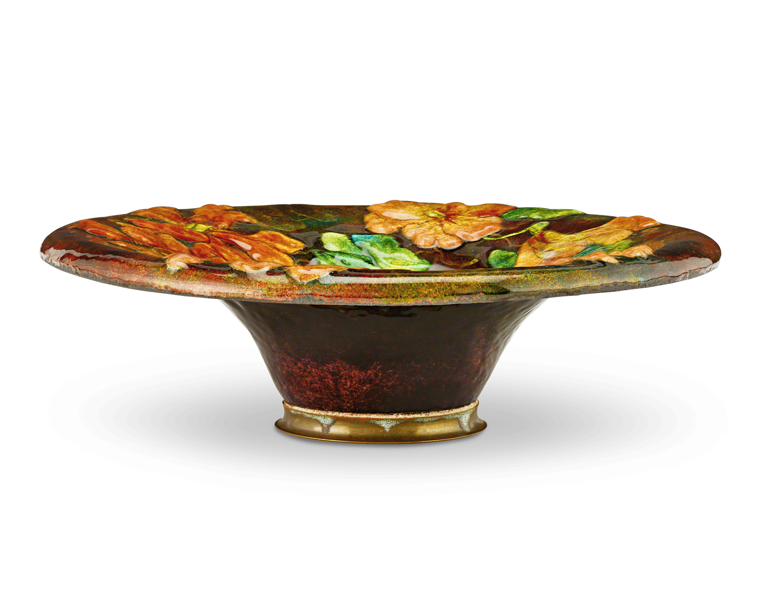 Camille Fauré Enamel Floral Dish