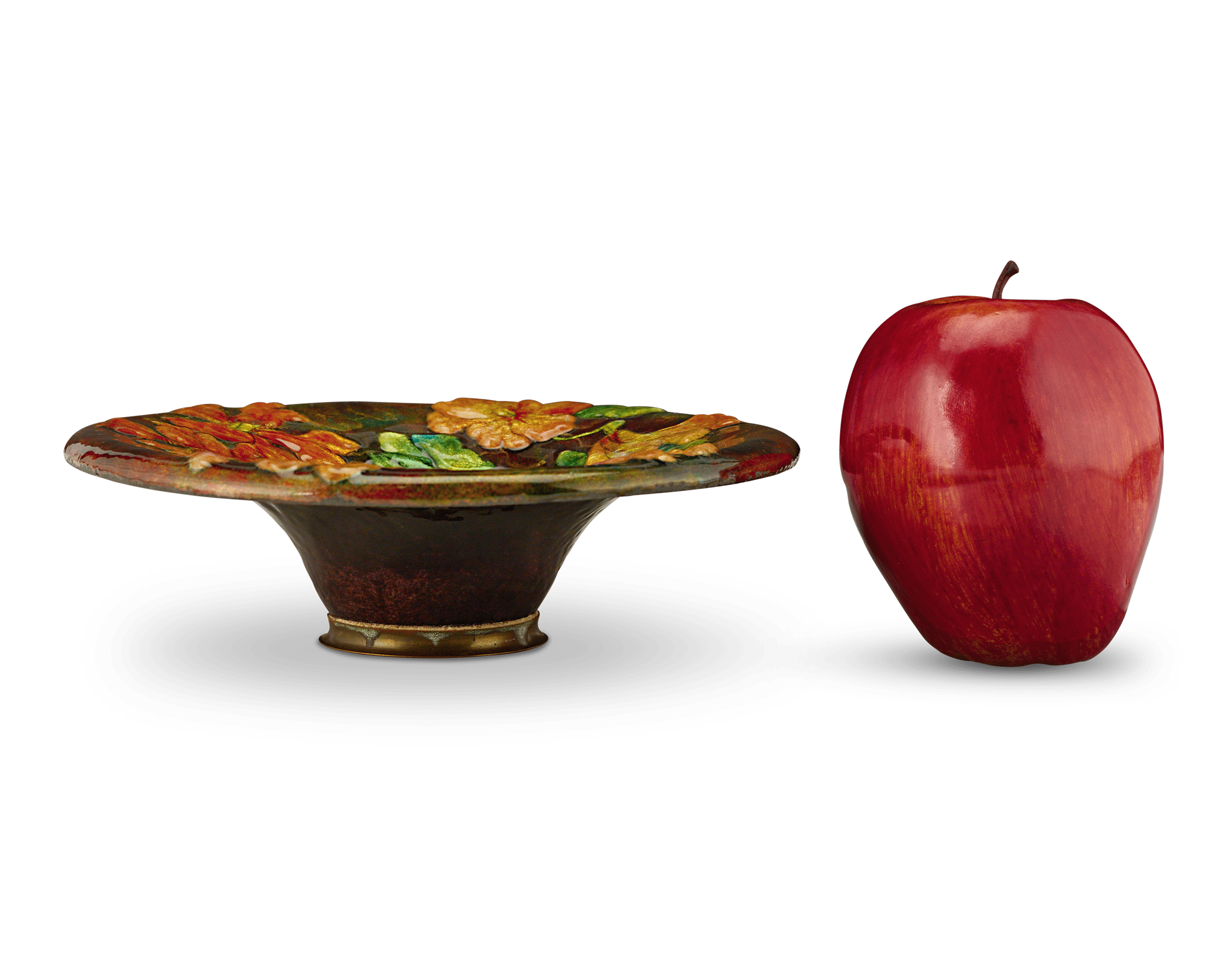 Camille Fauré Enamel Floral Dish