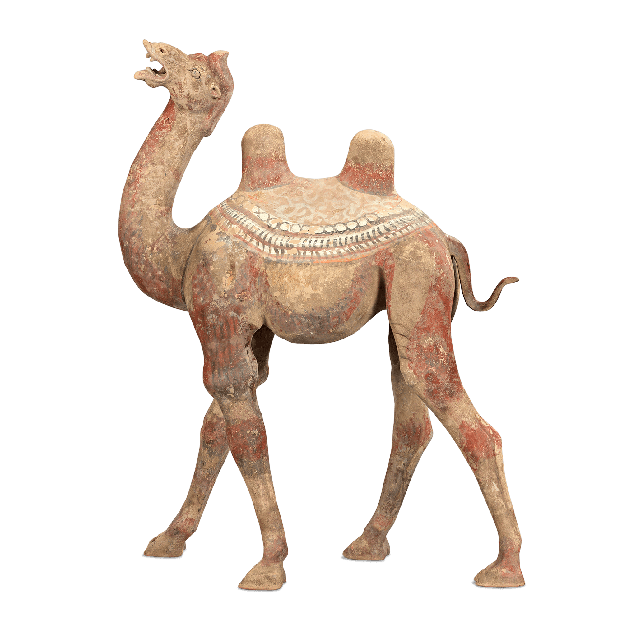 Tang Dynasty Pair of Striding Camels
