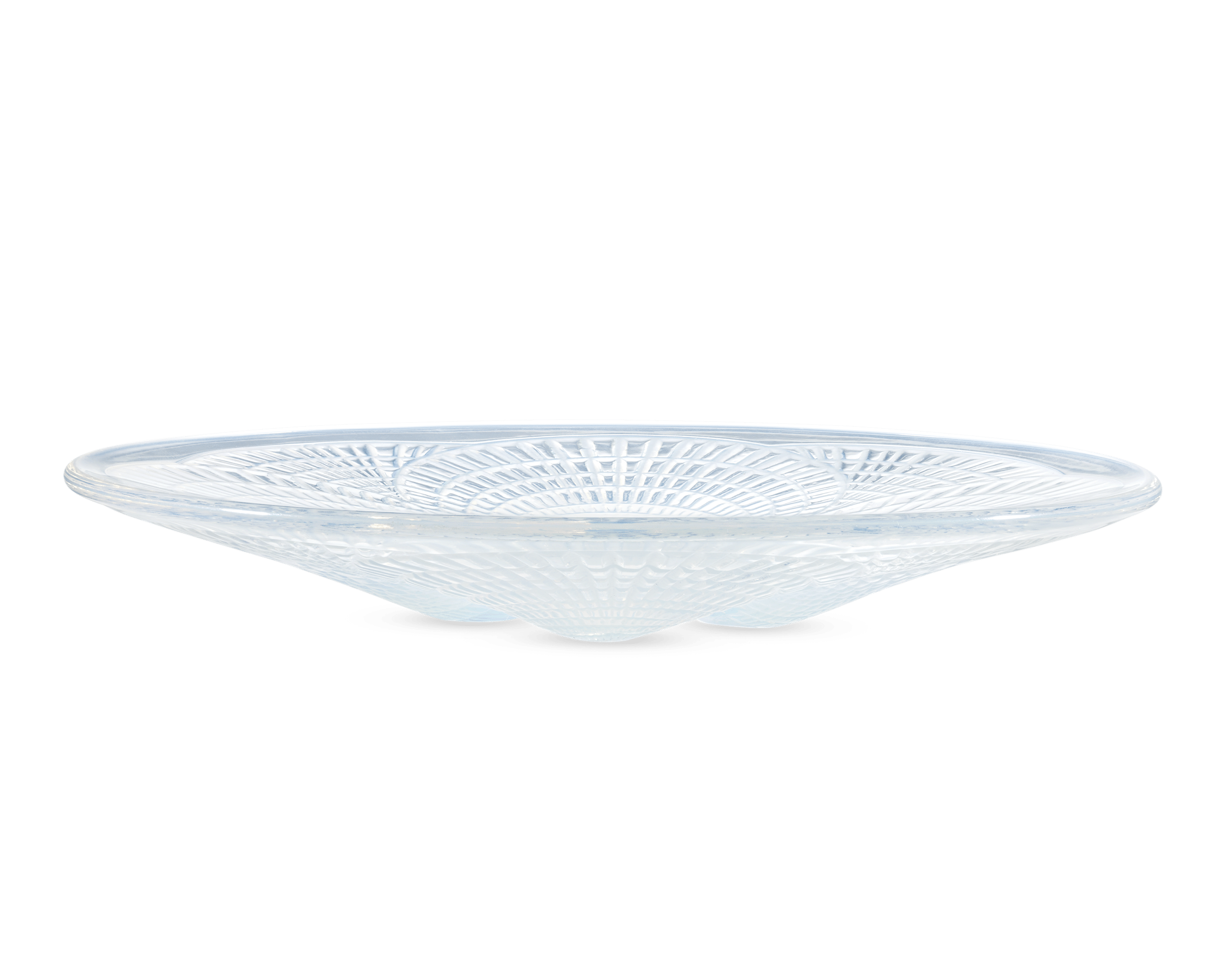 Small Glass Dish with Coquilles Opalescent Glass by René Lalique