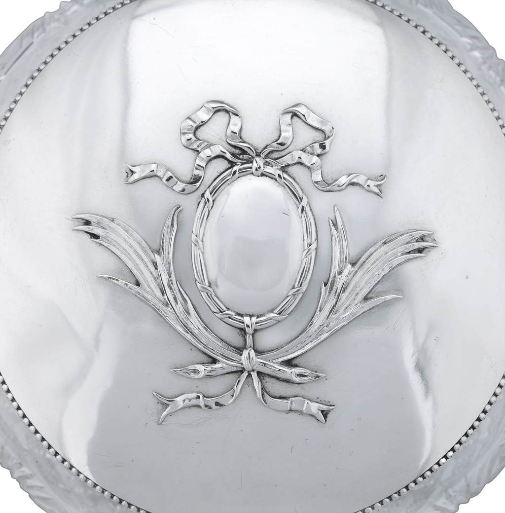 Fabergé Silver-Mounted Glass Covered Box