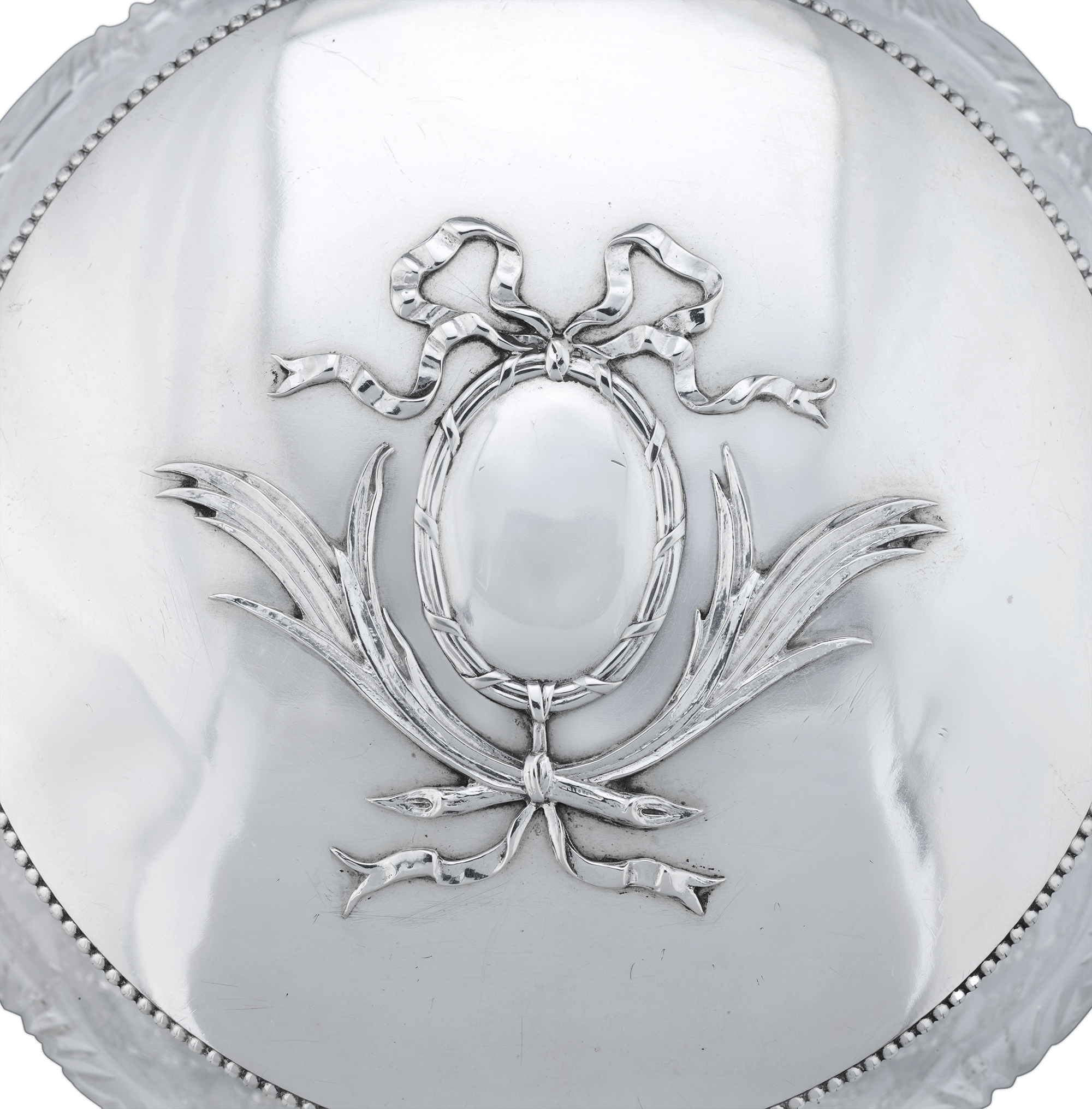 Fabergé Silver-Mounted Glass Covered Box