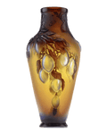 Gallé Mold-Blown Cameo Glass Plum Vase