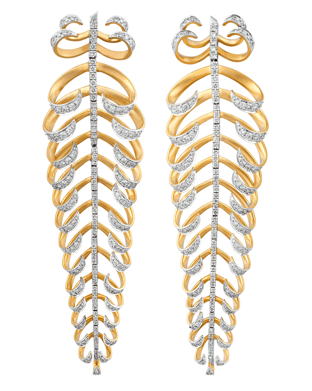 Diamond and Gold Earrings, 4.19 Carats