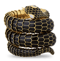 Gold and Enamel Snake Bracelet