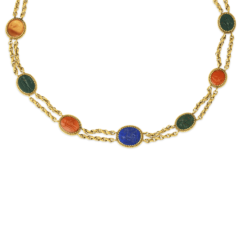 Roman Intaglio Gemstone Necklace