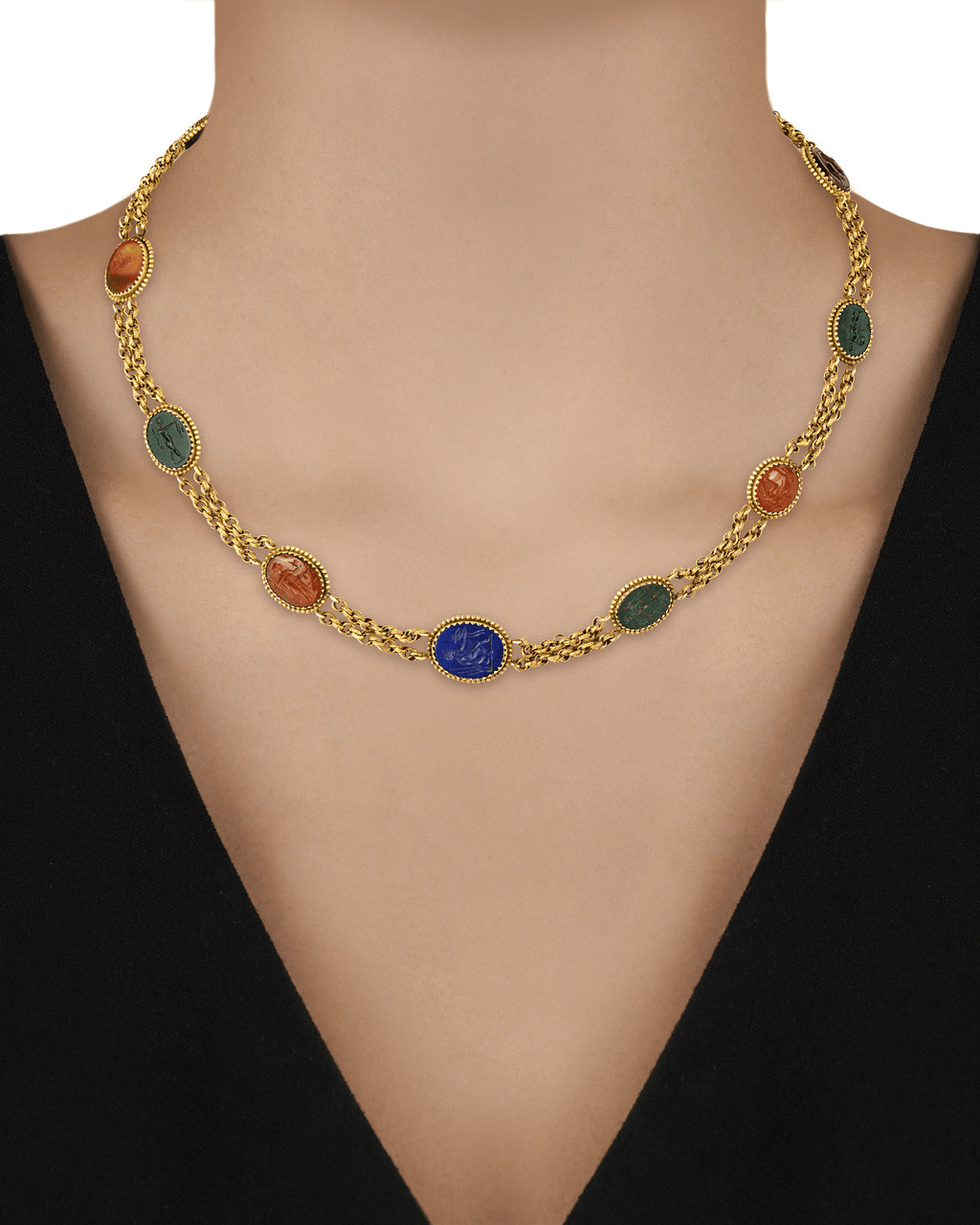 Roman Intaglio Gemstone Necklace