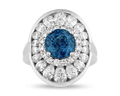 Untreated Teal Sapphire Ring, 4.03 Carats
