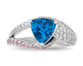 Untreated Brazilian Paraiba Asymmetrical Ring, 1.38 Carats