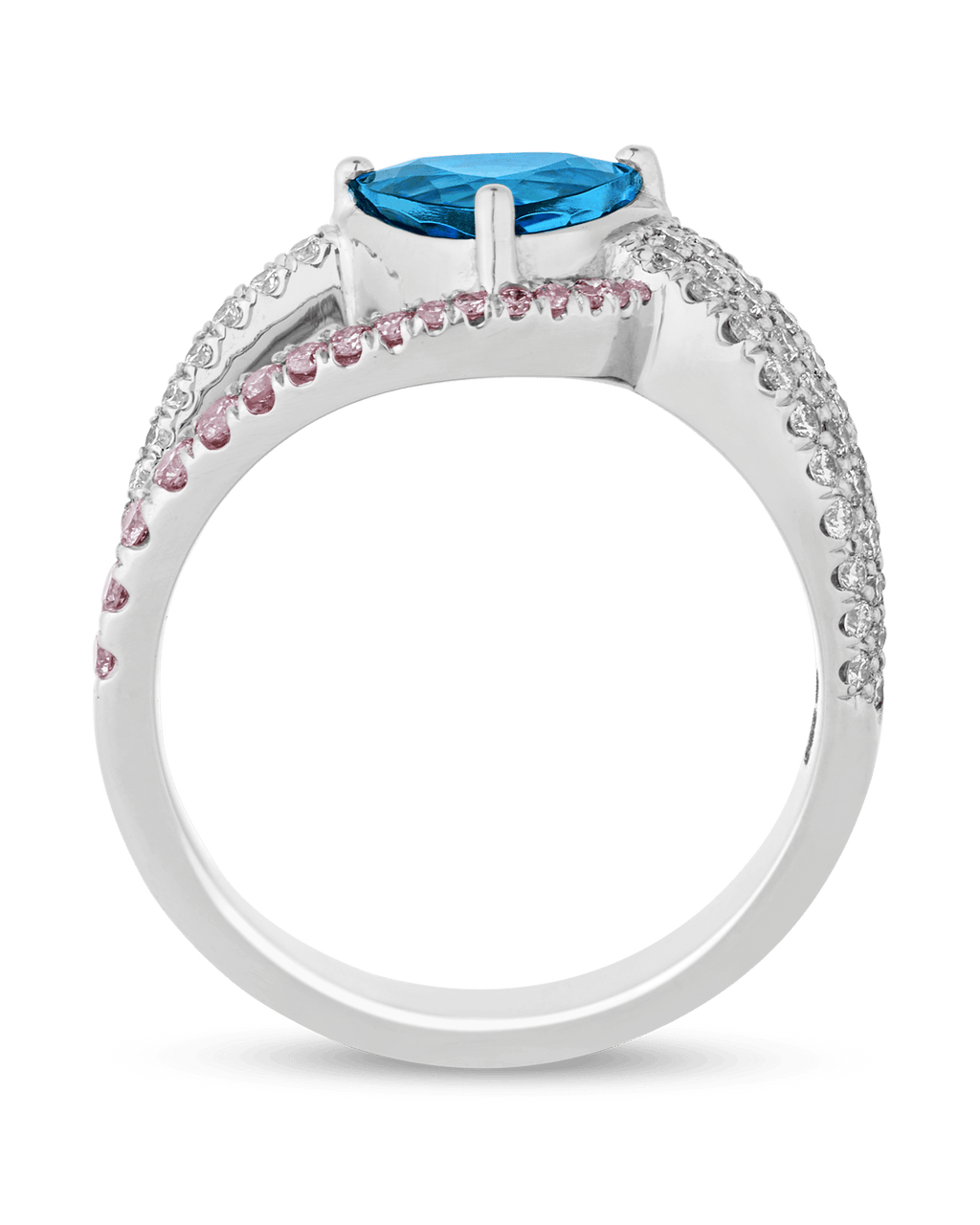 Untreated Brazilian Paraiba Asymmetrical Ring, 1.38 Carats
