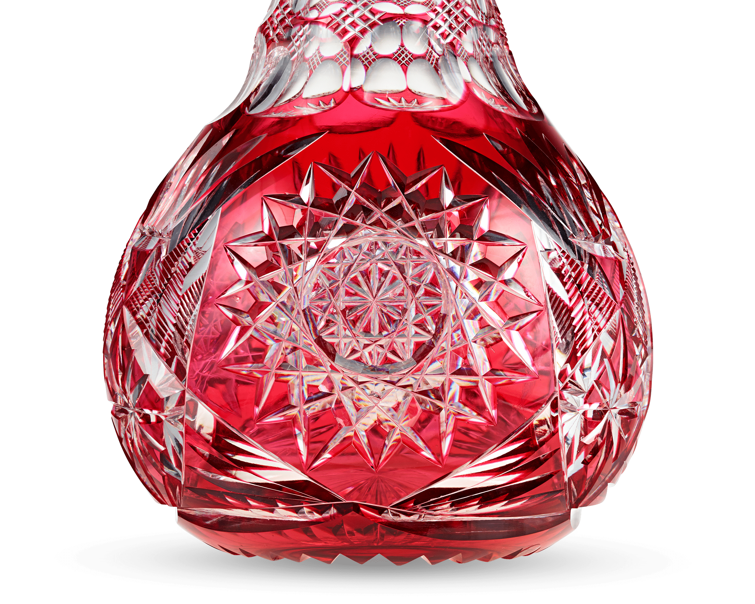 Red Cut-To-Clear Glass Vase by Pairpoint