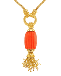 Henry Dunay Coral Tassel Necklace