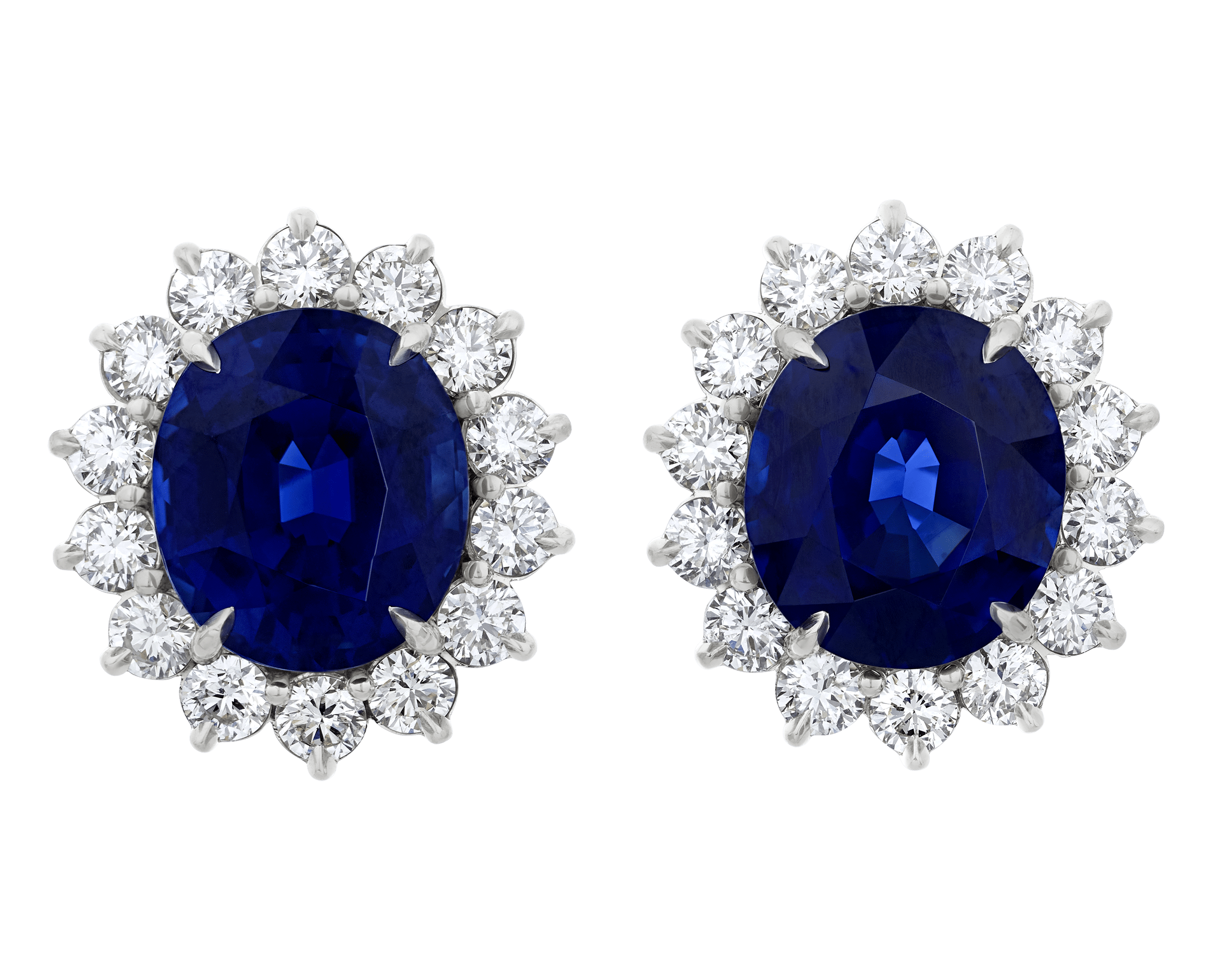 Unheated Sapphire Earrings, 20.62 Carats