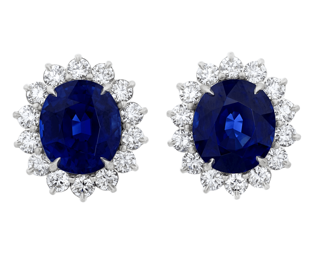 Unheated Sapphire Earrings, 20.62 Carats
