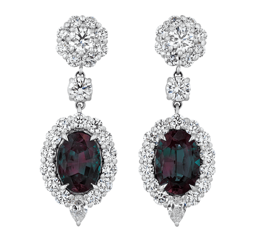 Brazilian Alexandrite Earrings, 9.04 Carats