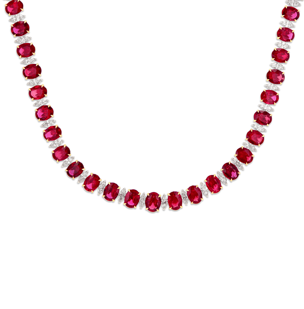 Salavetti Ruby Necklace, 57.99 Carats