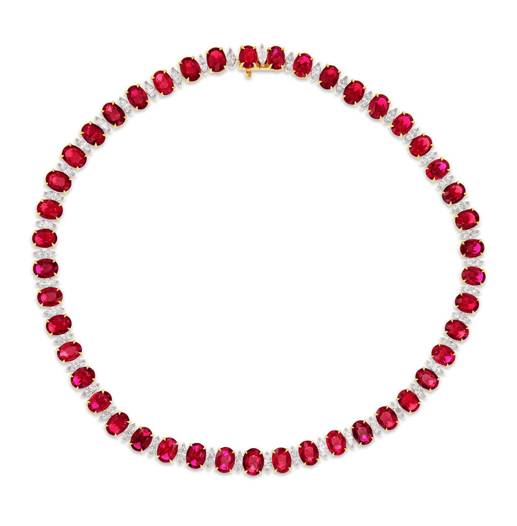 Salavetti Ruby Necklace, 57.99 Carats