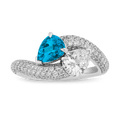 Paraiba Tourmaline and Diamond Bypass Ring
